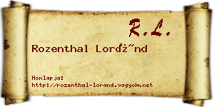 Rozenthal Loránd névjegykártya
