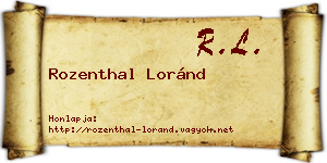 Rozenthal Loránd névjegykártya